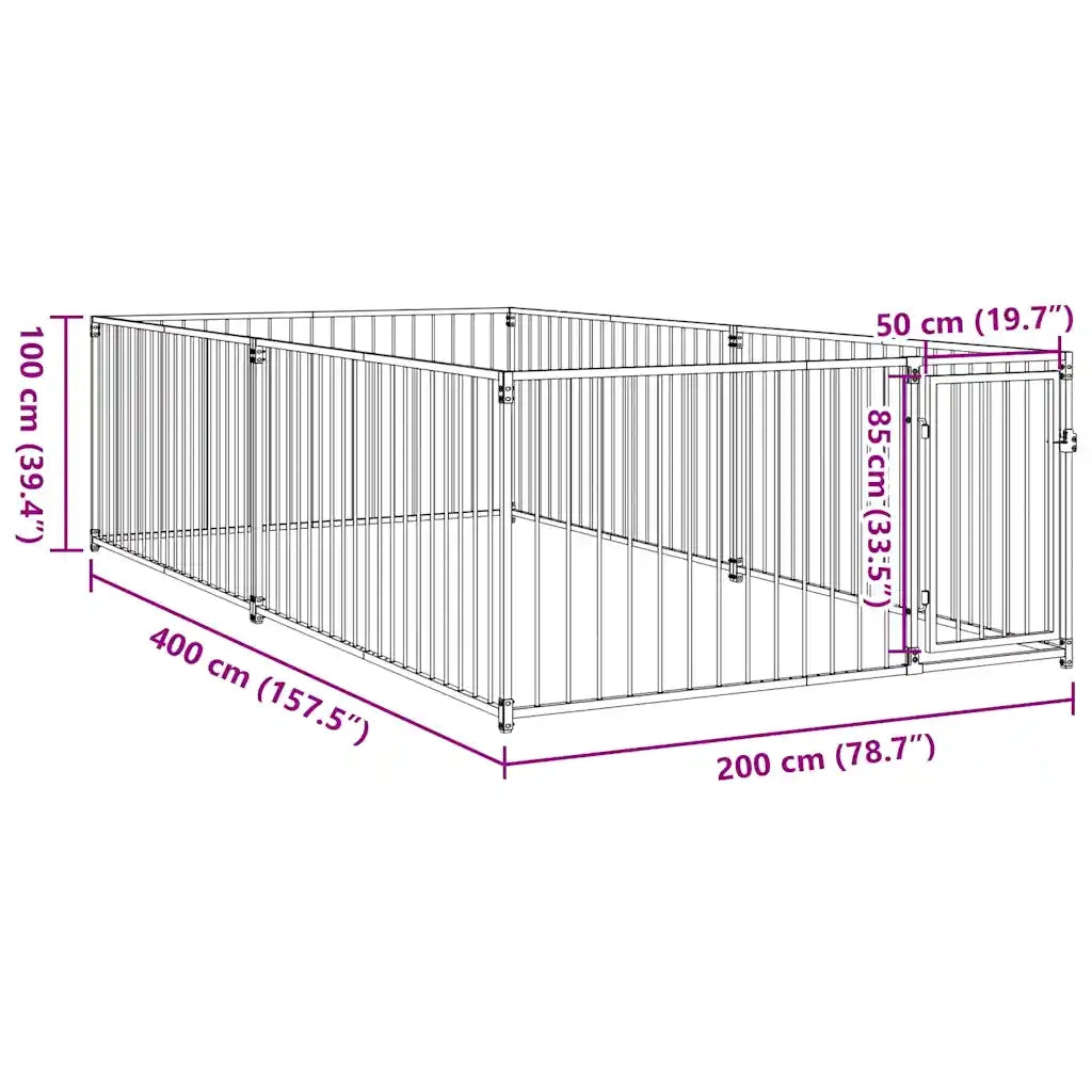 Canile da Esterno 200x400x100 cm cod mxl 42728