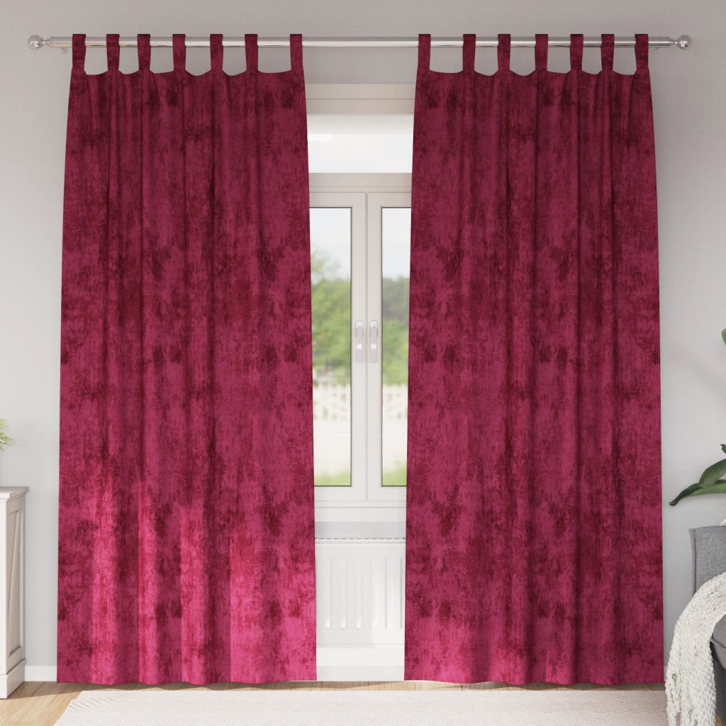 Tende in Velluto 2 pz con Occhielli Rosso Borgogna 260x140 cm
