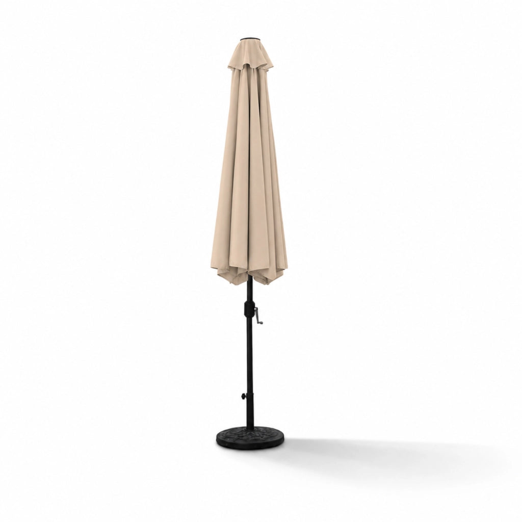Parasole Quadrato Per Esterno Ombrellone Con Sistema A Manovella Copertura In Tessuto Poliestere Cotone Struttura Robusta In Acciaio Ideale Per Giardino Cortile Terrazza Piscina Area Living 3x3 Metri Tortora