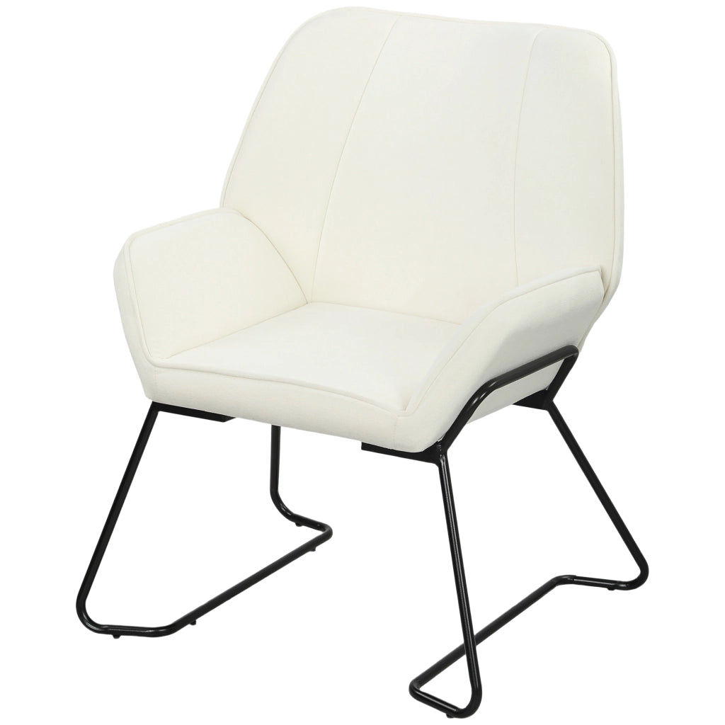 Poltrona in velluto crema con gambe in metallo ¨C zephmum ¨C 90x100x85 cm