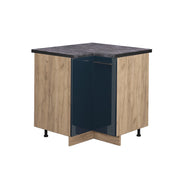 Mobile ad angolo cucina Fame-Line Blu scuro lucido/Rovere dorato 80.5 cm, PL Antracite Vicco