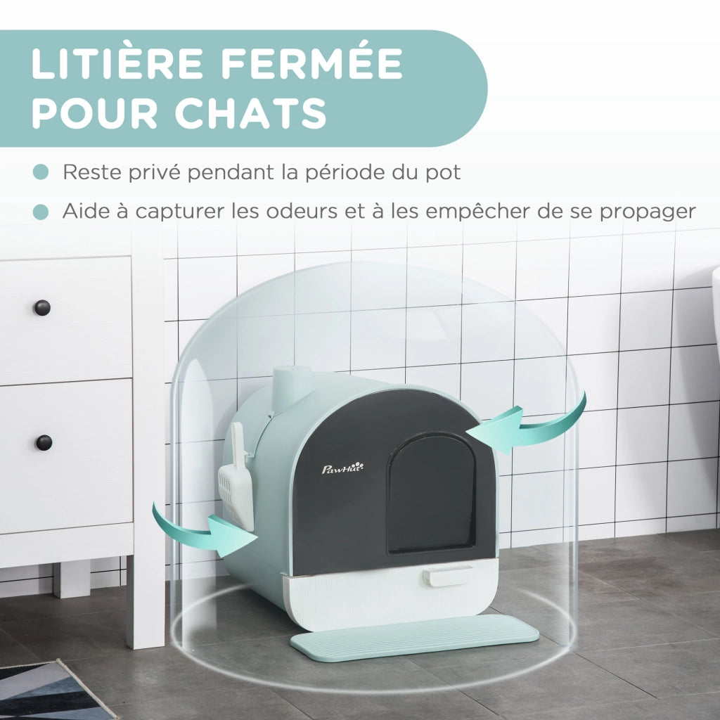 Casetta igienica per gatti con porta battante ¨C zephmum ¨C 43x44x47 cm