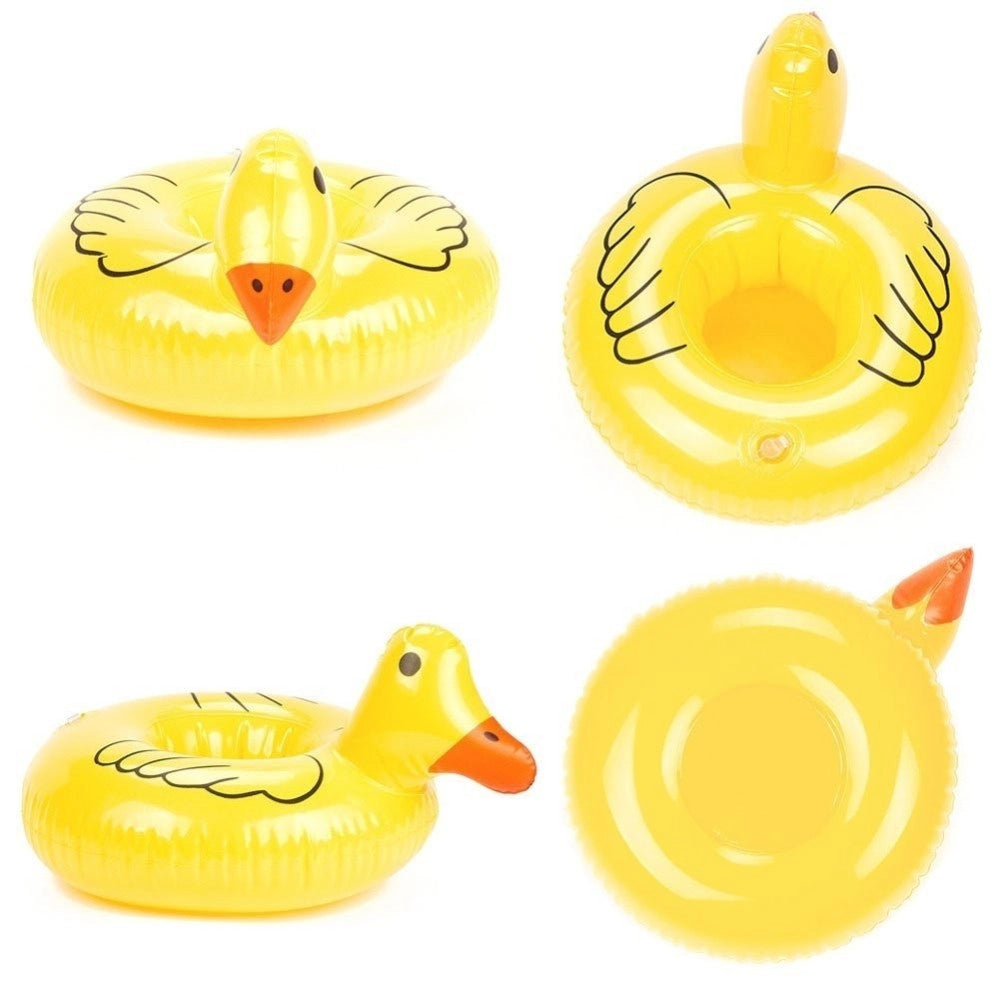 Trade Shop - Porta Bicchiere Papera Gonfiabile Galleggiante Mare Piscina Paperella Bicchiere -