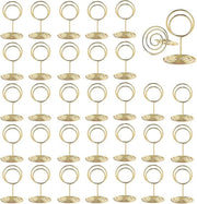 30 pezzi di supporti per carte da tavolo in oro, supporti per menu, foto, memorie, stand per carte da tavolo per matrimoni, feste, cene (rotondi)