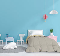 Trapunta Invernale 1 Piazza e Mezzo Doubleface 300gr Panna/ Grigio Chiaro