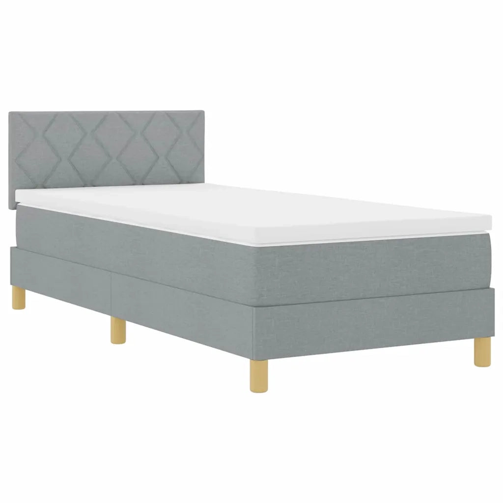 Letto a molle con cuscino Grigio chiaro 100 x 200 cm Tessuto 3338972