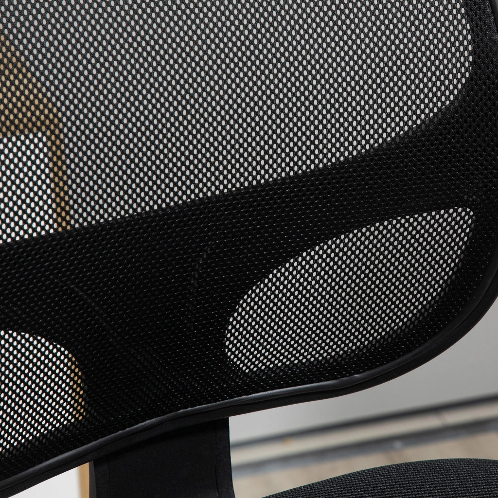 Sedia Poltrona Operativa da Ufficio 60x56x110-132 cm in Tessuto a Rete Nera