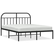 Letto matrimoniale | Letto per adulti | Giroletto con Testiera in Metallo Nero 140x190 cm