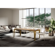 Tavolo allungabile 90x120/224 cm Flame Evolution telaio Oro - Quercia Natura