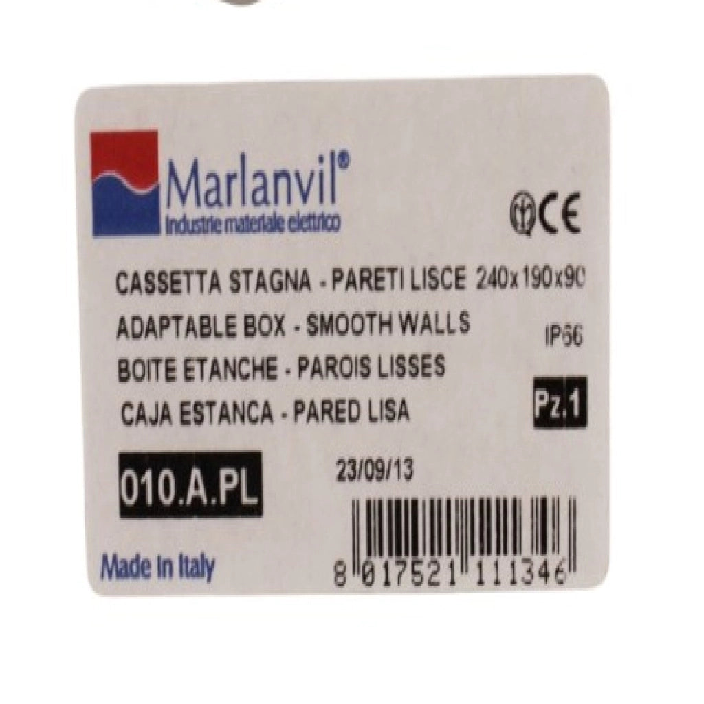 Cassetta Stagna IP66 - Pareti Lisce 240x190x90mm
