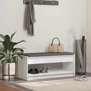 Panca per ingresso con cuscino Bianco 103 x 38 x 45 cm