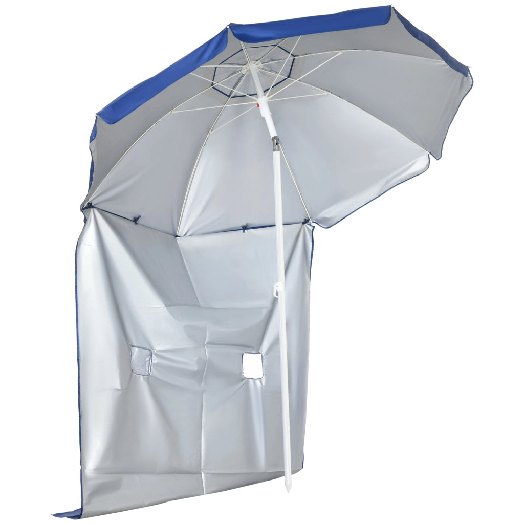 Ombrellone da Giardino con Pannello Laterale ¨C zephmum ¨C 191x211 cm Grigio