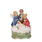 Carillon Natalizio con Angelo e Bambini in Porcellana 25 cm