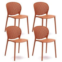 E-STYLO Sedia in polipropilene arancione impilabile, 48cm X 56cm H. 80cm.