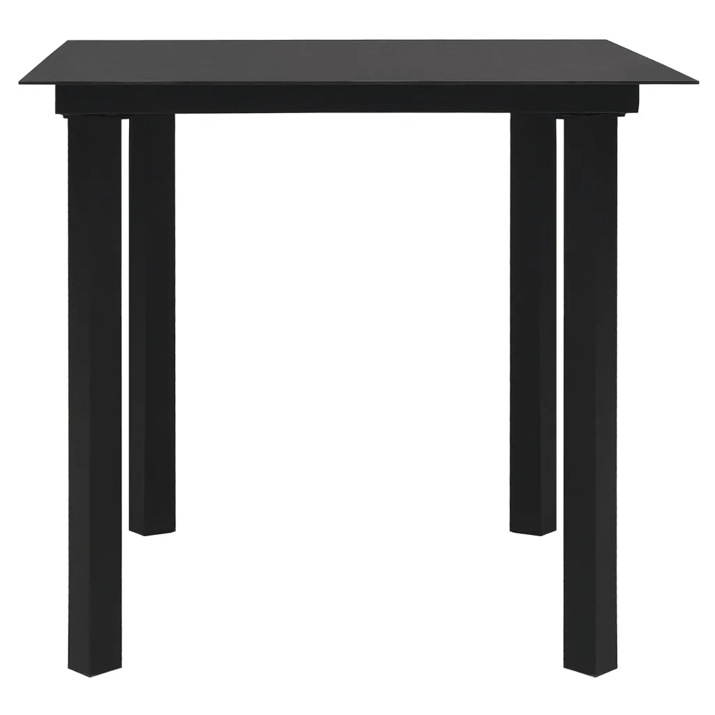 Set da Pranzo da Giardino 5 pz | Set Salotto da Giardino Nero in Rattan PVC