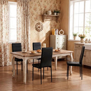 SEDIA da pranzo con schienale alto 40x51x98 cm in similpelle nera Set da 4 pezzi