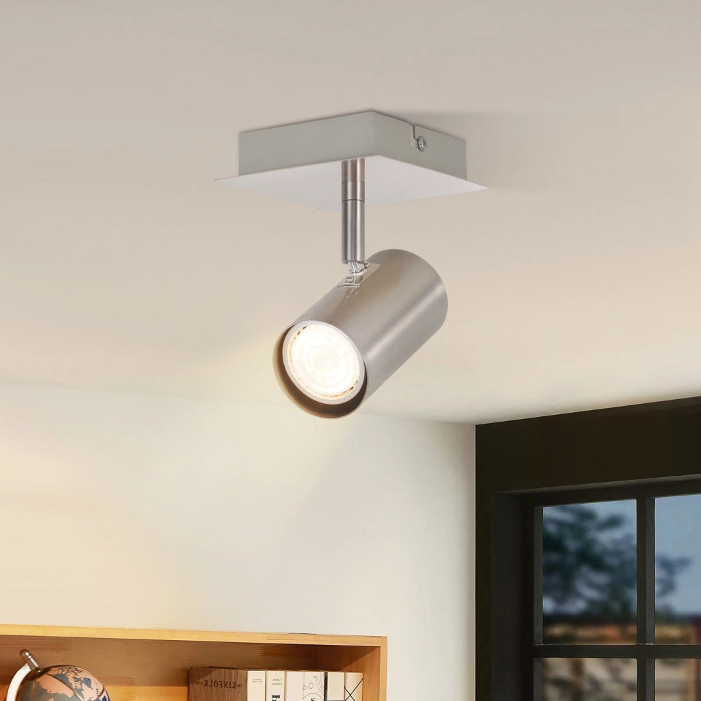 ZMH Faretto da Soffitto 1 Pezzo Nichelato Orientabile 330° GU10 per Corridoio Senza Lampadina