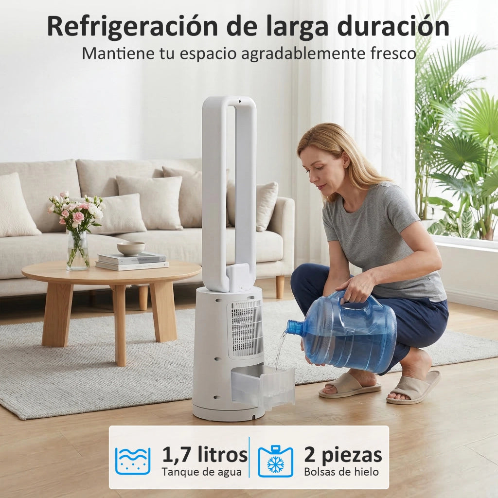 Ventilatore 3 in 1 con Serbatoio 1.7L ¨C Zephmum ¨C Bianco 24.7x24.7x109.5 cm