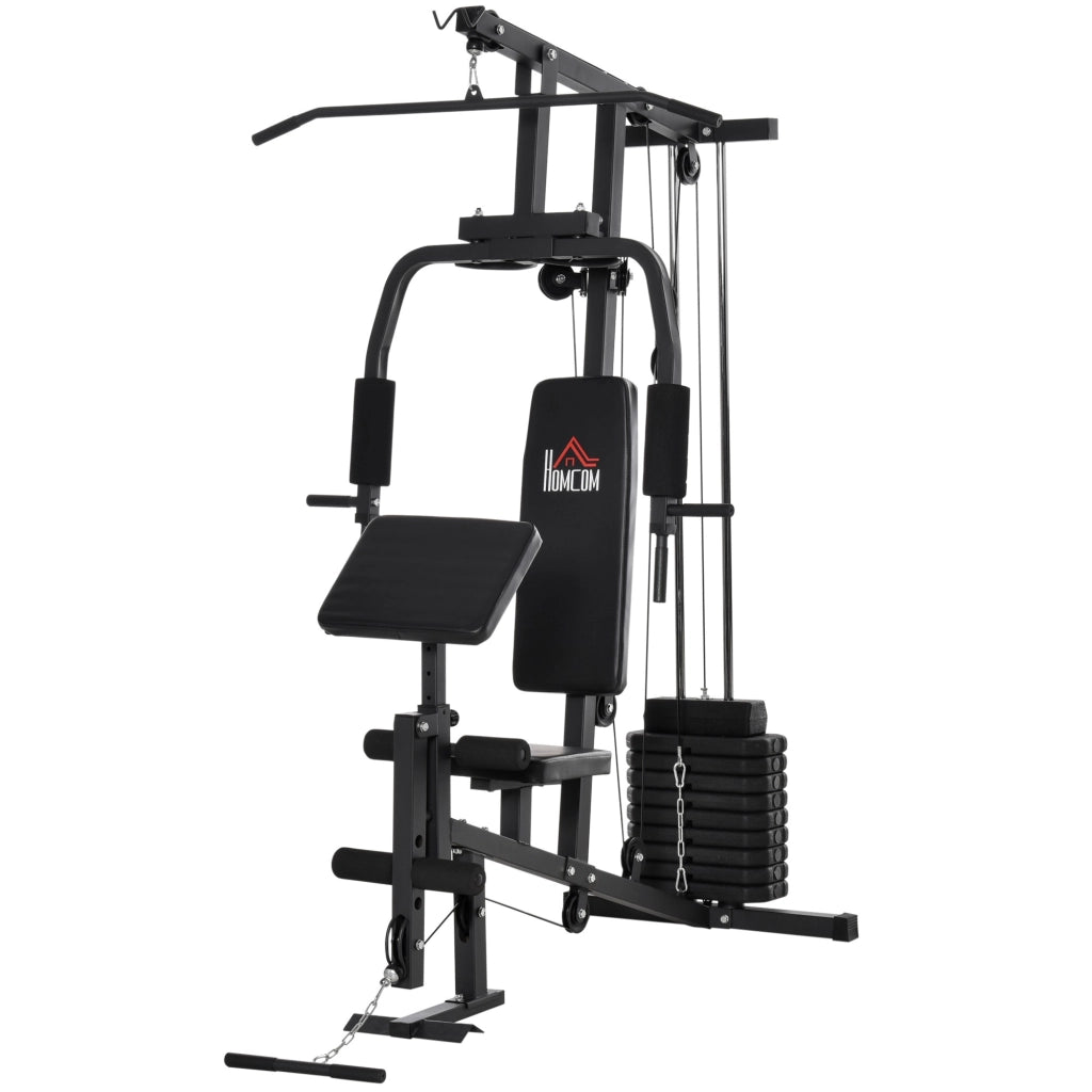 EasyComfort Stazione Fitness Multifunzione per Allenamento a Casa e Professionale in Acciaio, 148x108x207 cm, Nero