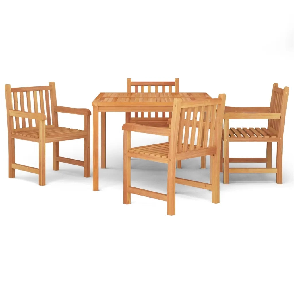 Set da Pranzo per Giardino 5 pz in Legno Massello di Teak 3157147