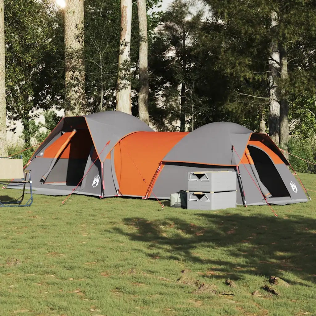 Tenda da Campeggio 5 Persone Grigio e Arancione Impermeabile 4009589