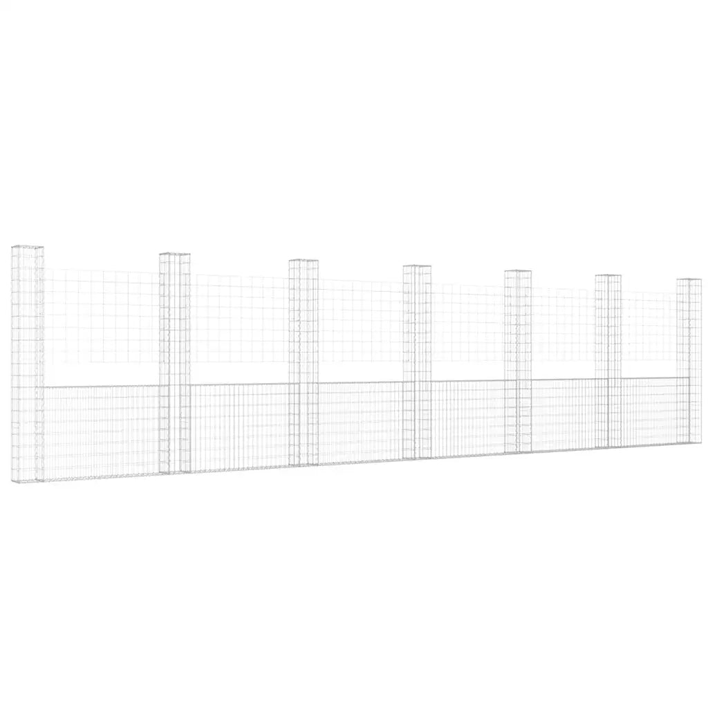 Gabbione a U con 7 Pali in Ferro 740x20x200 cm
