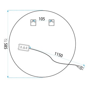 Specchio Led 60cm Bas