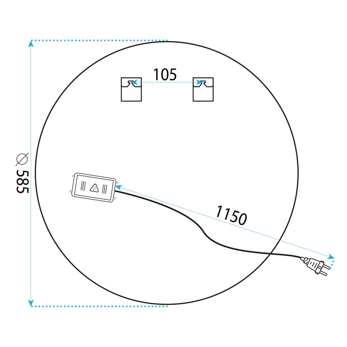 Specchio Led 60cm Bas