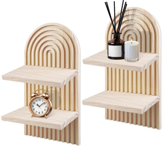 Set di parete boho stile in legno con design arcobaleno unico per diverse decorazioni