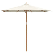 Ombrellone da giardino rotondo 270 x 260 cm leggero resistente stile minimalista atmosfera rilassante bambù crema 02_0058244