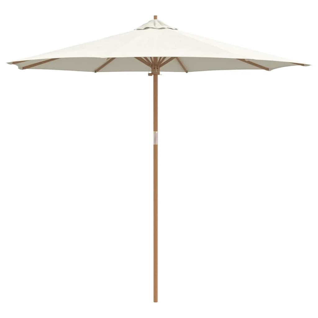 Ombrellone da giardino rotondo 270 x 260 cm leggero resistente stile minimalista atmosfera rilassante bambù crema 02_0058244
