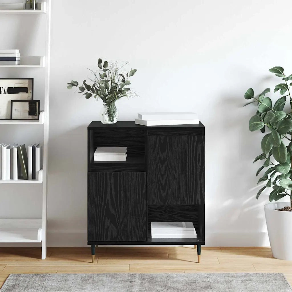 vidaXL Credenza Rovere nero 60 x 35 x 70 cm Legno multistrato