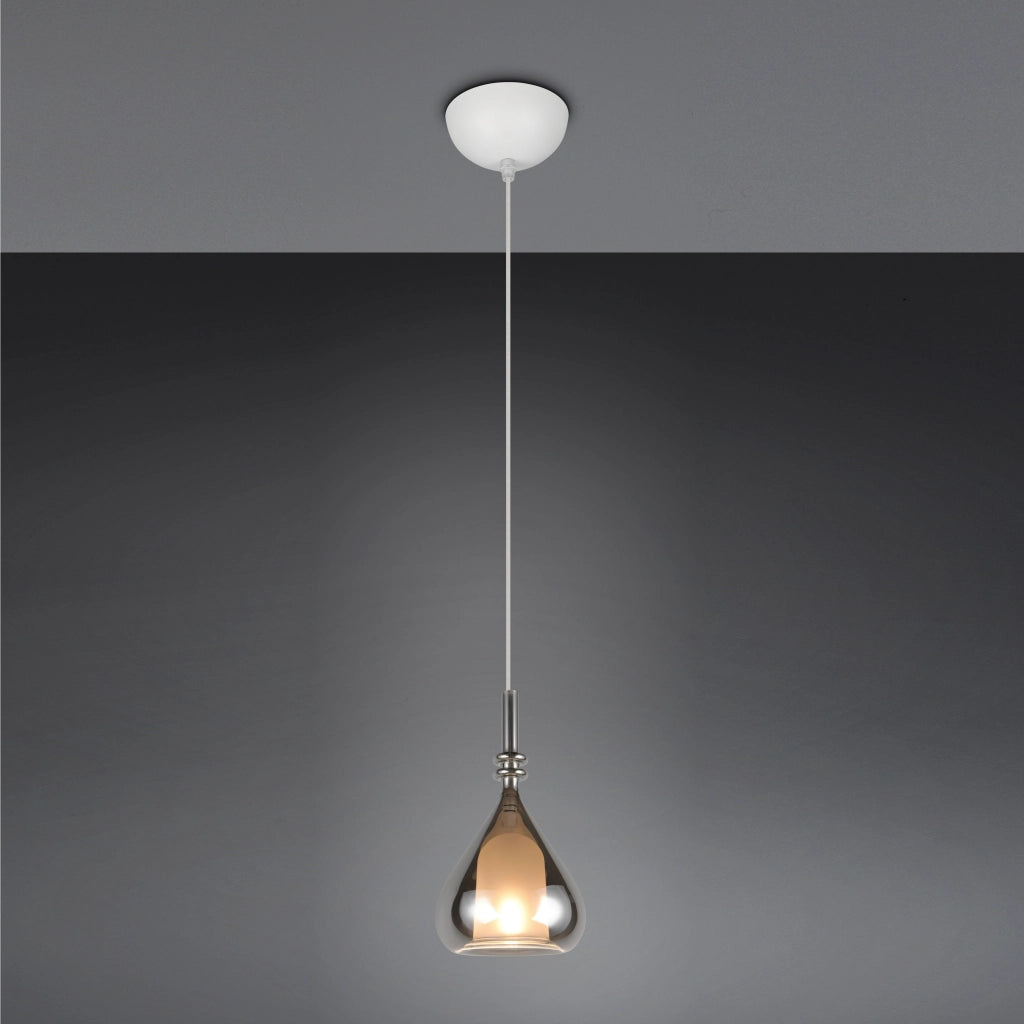 LAMPADARIO E14 ALDEA 12CM BIANCO/CROMO