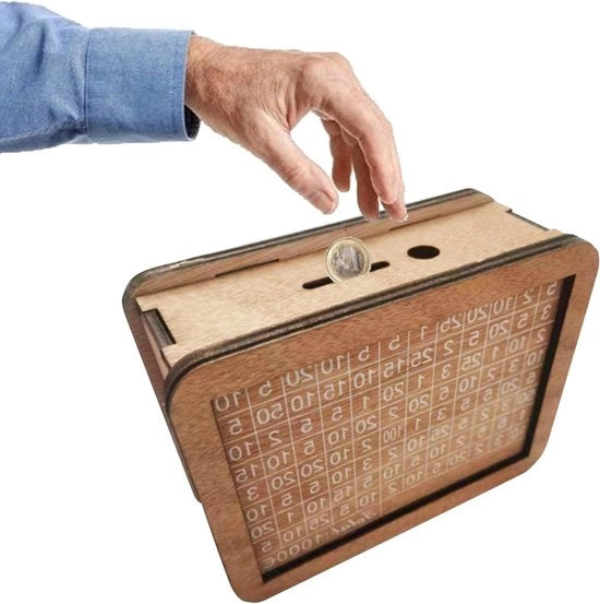 Scatola di risparmio in legno con chiusura a viti - ideale per destinazione di risparmio per bambini - richiede contenuto HTML.