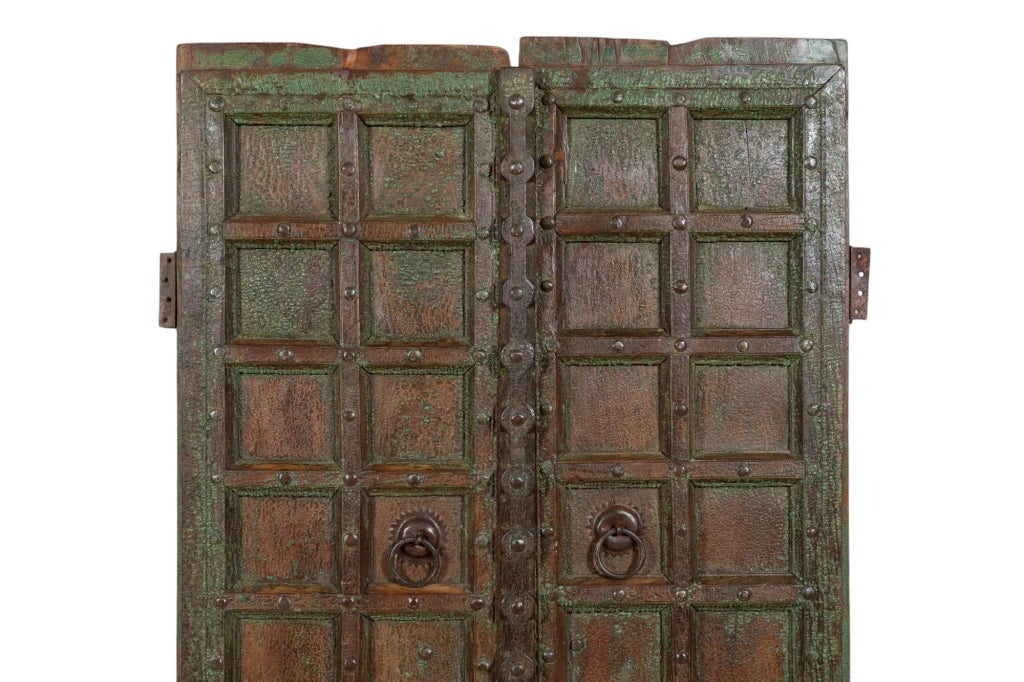 Biscottini Porta portone in legno massello e ferro da interno o da esterno vecchia e antica medievale scorrevole