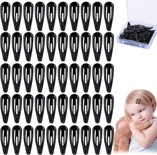 Pacchetto con 50 clip per capelli neri per donne, ragazze e uomini. Questi clip per capelli di alta qualità e robusti assicurano una presa perfetta. Clip per capelli (5 cm)