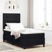 Letto a molle con materasso con led Nero 100 x 200 cm Tessuto