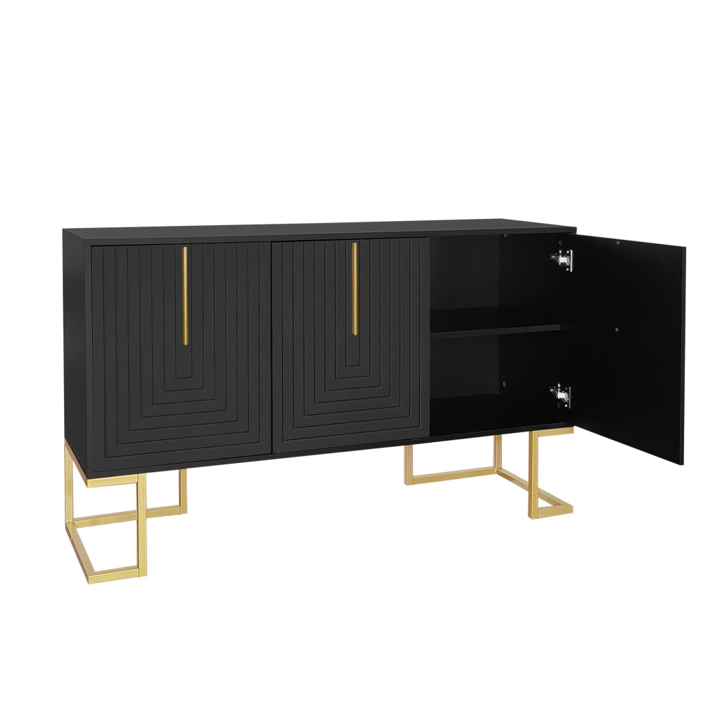 Sideboard moderno 3 ante - Zephmum - Regolabile, ante a U, maniglie metalliche, base