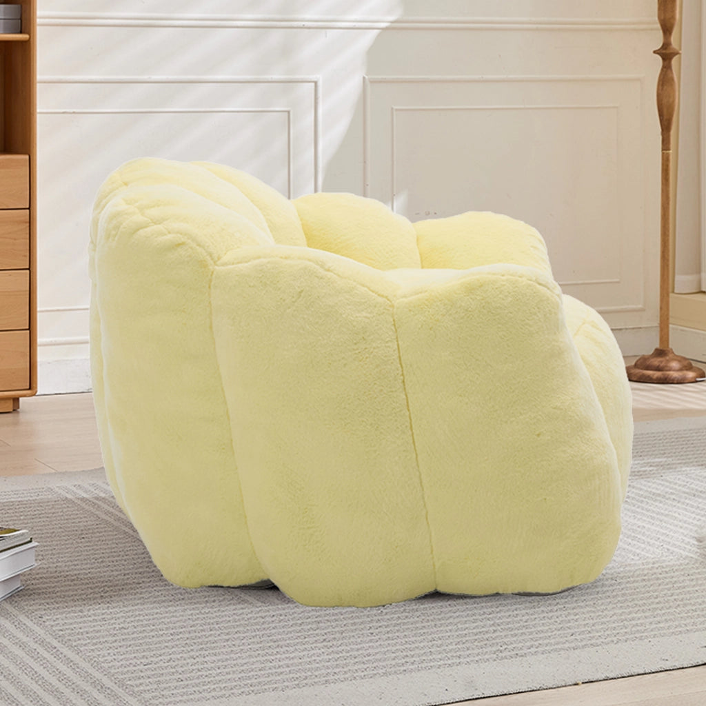 DIVANO a forma di loto in peluche giallo
