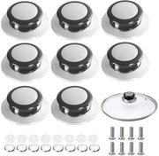 Viti di copertura 8 pezzi - Viti di copertura universali - Materiale in acciaio inossidabile - Materiale in bakelite - Colore nero/grigio - Dimensioni 5,8 cm di diametro - Viti di copertura