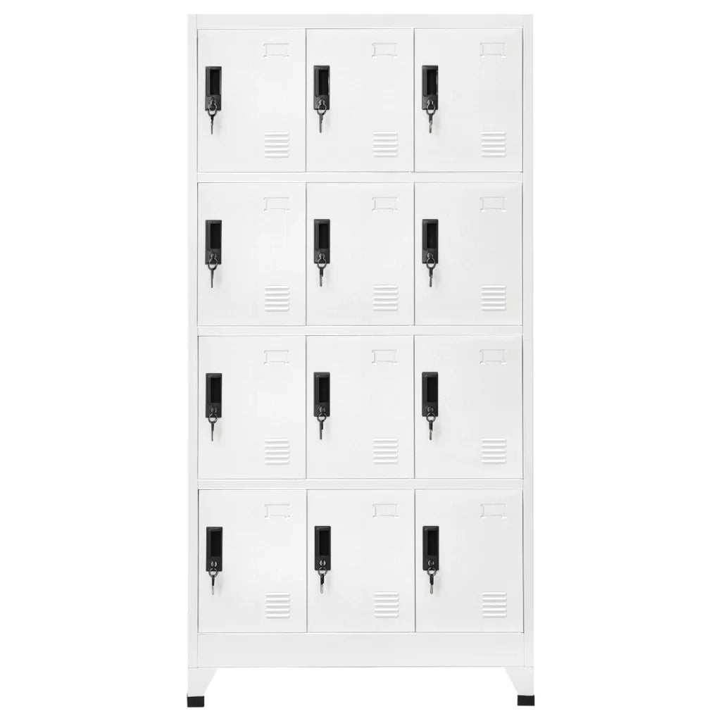 Armadietto con Serratura Bianco 90x45x180 cm in Acciaio cod mxl 52190