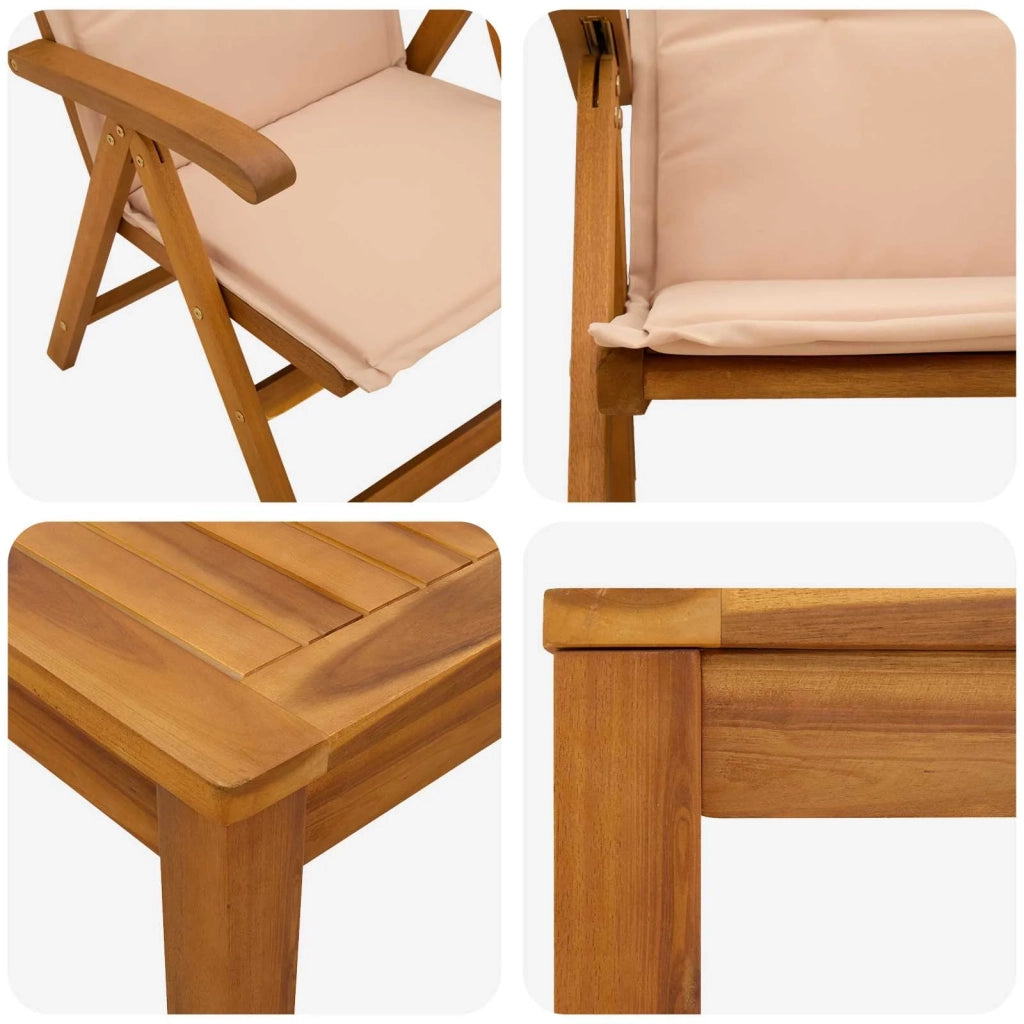 Set da pranzo da giardino 3 pezzi Naturale 3434592