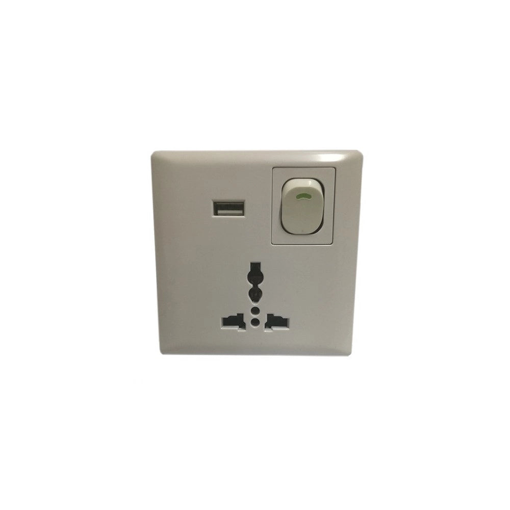 Trade Shop - Presa Da Incasso A Muro Universale Con Usb Con Interruttore Di Alimentazione -