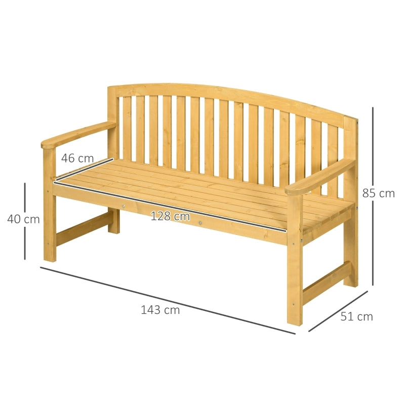 SEDIA DA GIARDINO 2 posti 143x51x85 cm Legno di abete Arancione