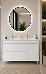 Mobile bagno con lavabo ORIGENBATH CAPRERA senza specchio 120x45 cm doppio lavabo bianco