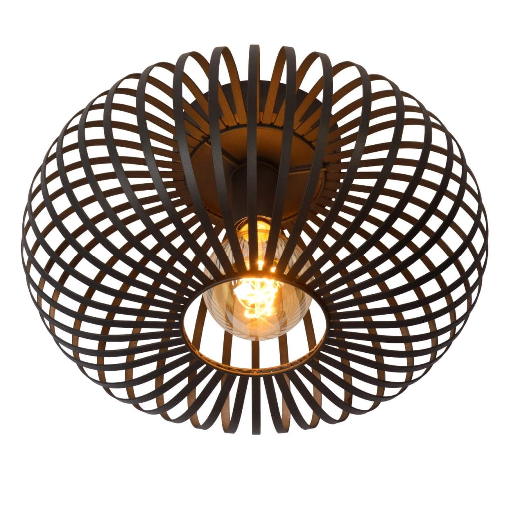 Lucide Manuela plafoniera nera metallo 40cm E27 60W