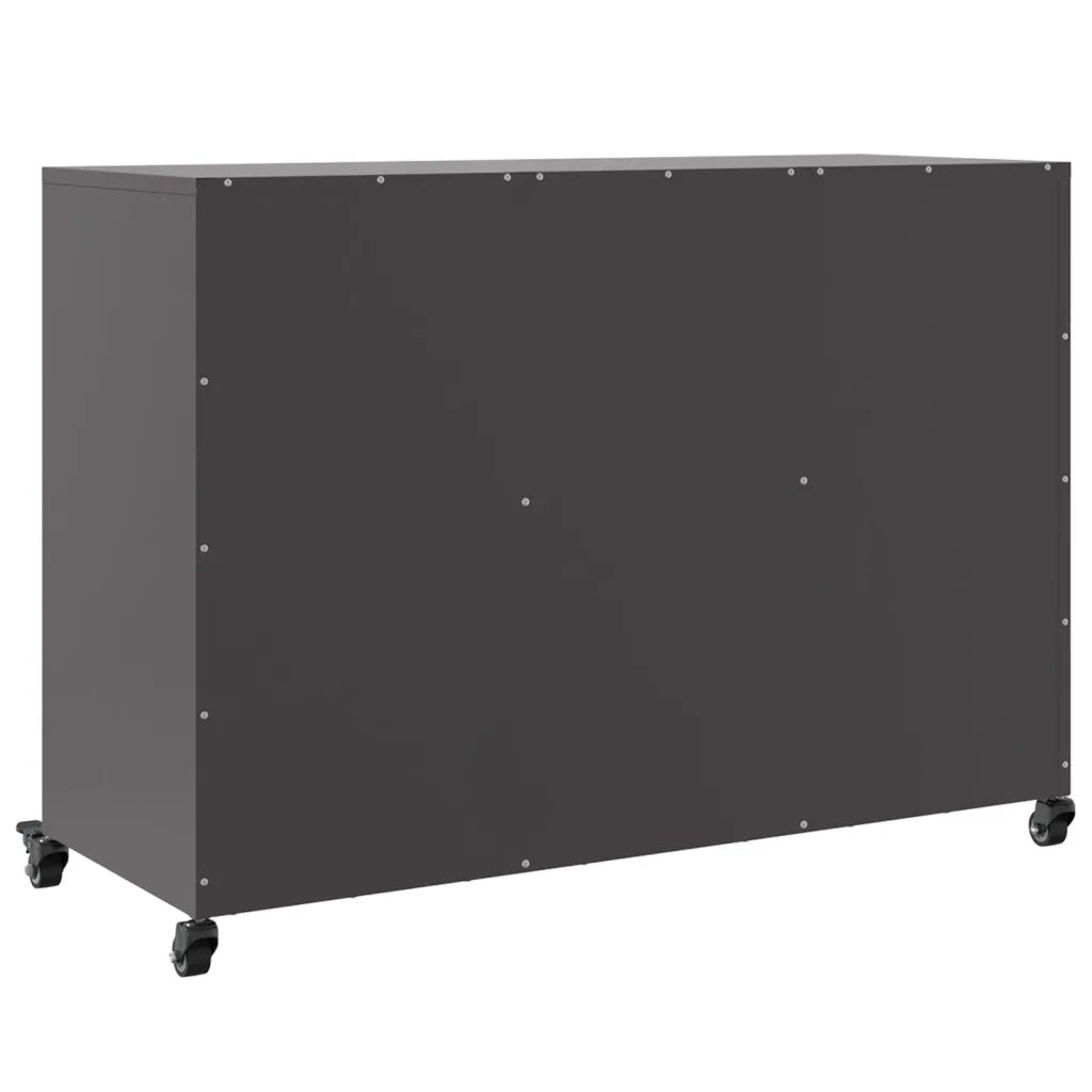 Credenza | Madia | Buffet da pranzo | Armadio da pranzo Nera 100,5x39x72 cm in Acciaio