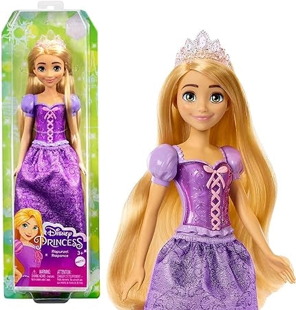 Disney Princess - Rapunzel bambola vestita alla moda con capi e accessori scintillanti ispirati al film, giocattolo per