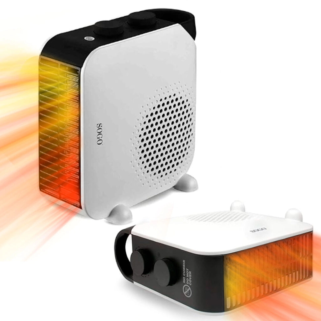 Termoventilatore elettrico turbo 2000W, 2 velocità e posizioni, termostato regolabile, riscaldamento rapido casa - SOGO