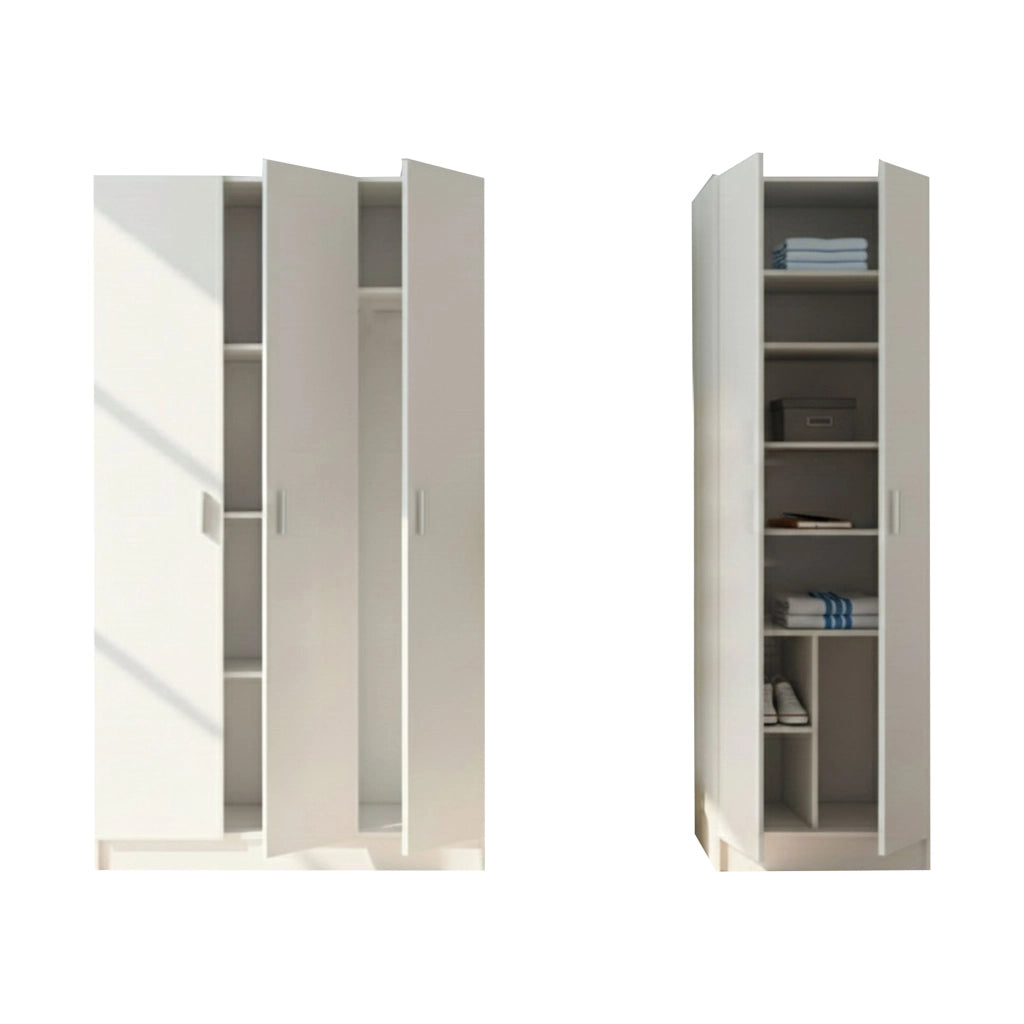 Tergu, Armadio Multiuso Grande Modulabile, 168x180h cm Bianco